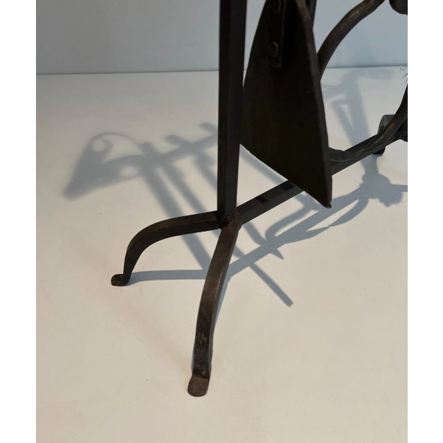 Wrought Iron Deerheads Fireplace Tools - 5 Pieces For Sale - Image 9 of 13