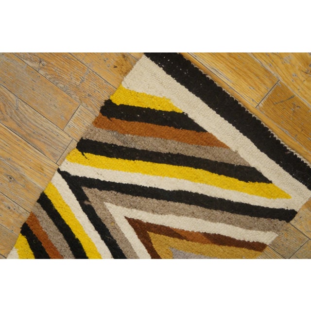 Multicolored Geometric Pattern V1930s Vintage Navajo Style Scatter Size Area Rug For Sale - Image 9 of 10