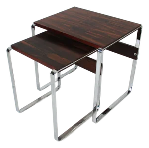 70's Rosewood Chrome Side Tables Denmark