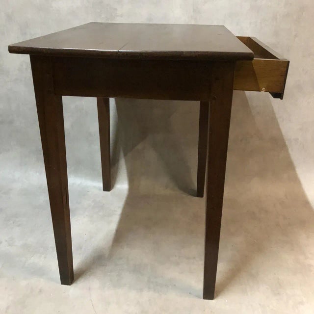 Antique Rustic Walnut 1-Drawer Table For Sale - Image 6 of 14