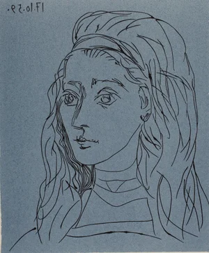 Pablo Picasso, Portrait of Jacqueline, Linocut, 1962