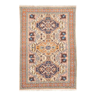 Vintage Hand-Knotted Persian Ardebil Rug 4'4" X 6'4" For Sale
