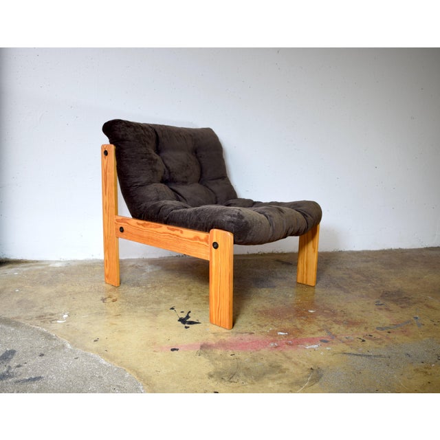 Vintage Brutalist Corduroy Lounge Chair, 1970s For Sale - Image 10 of 10