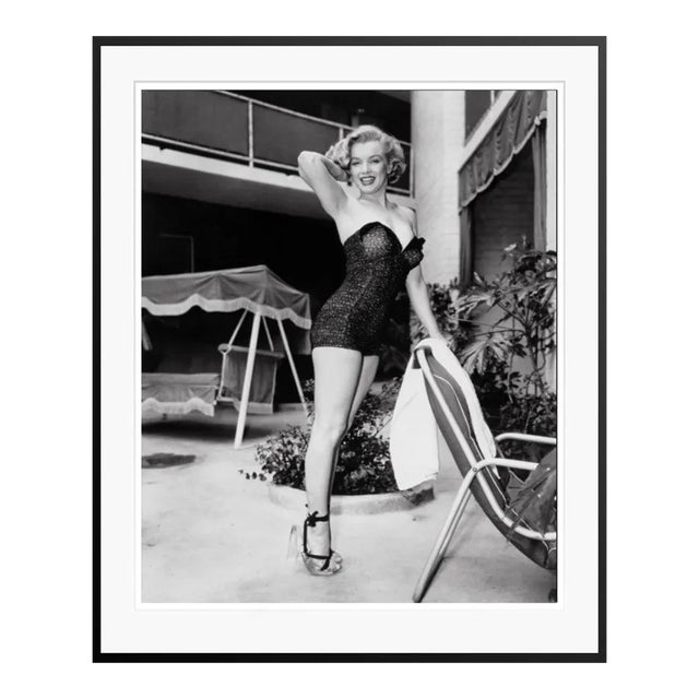 Marilyn Monroe Poolside Glamour Black Framed Archival Pigment Print For Sale