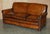 Vintage fully restored hand made in England Brown Leather sofa and armchair suite. The suite has been fully restored and...