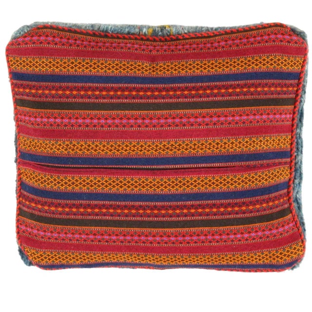 This Gabbeh pillow is made of high-quality LAMBS WOOL The piece was crafted with good workmanship. Gabbeh rugs are made by...