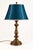 Late 20th Century Vintage Neoclassical Acanthus Table Lamp With Peacock Teal Satin Shade For Sale - Image 5 of 9