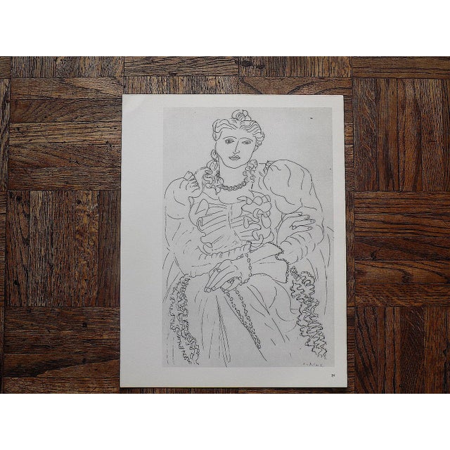 1960s Vintage Signed 20th Century Henri Matisse Seated Woman Lithograph For Sale - Image 5 of 5