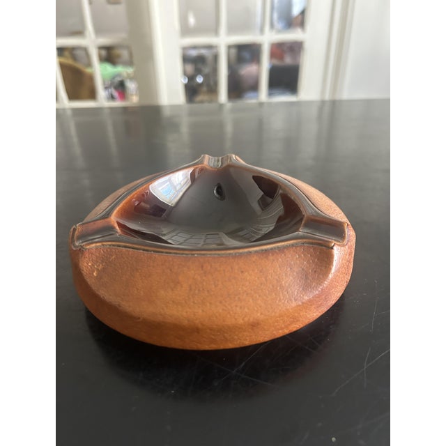 Ceramic and Leather Ashtray by Longchamp, 1950s For Sale - Image 6 of 10