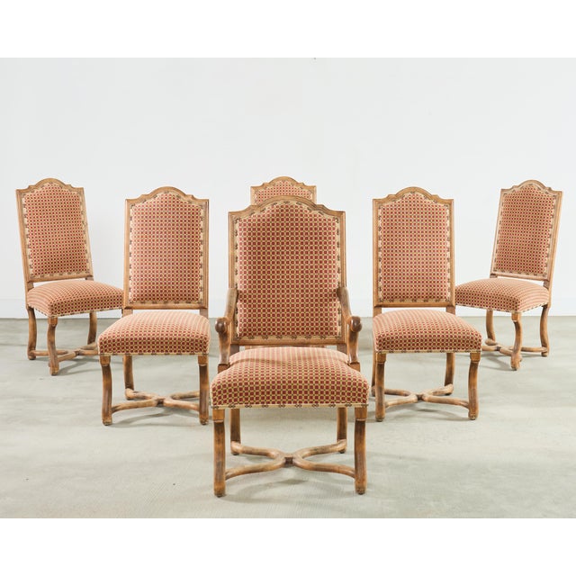 Baroque Set of Six Minton-Spidell Louis XIII Os De Mouton Dining Chairs For Sale - Image 3 of 18