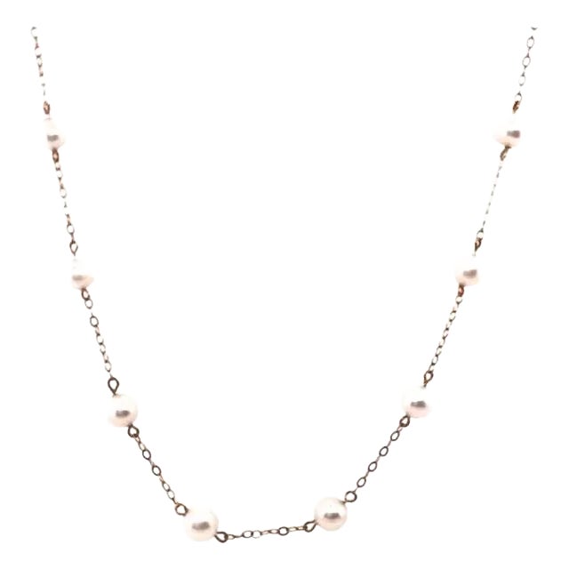 14 Karat Yellow Gold Peter Brown Pearl and Gold Link Necklace For Sale