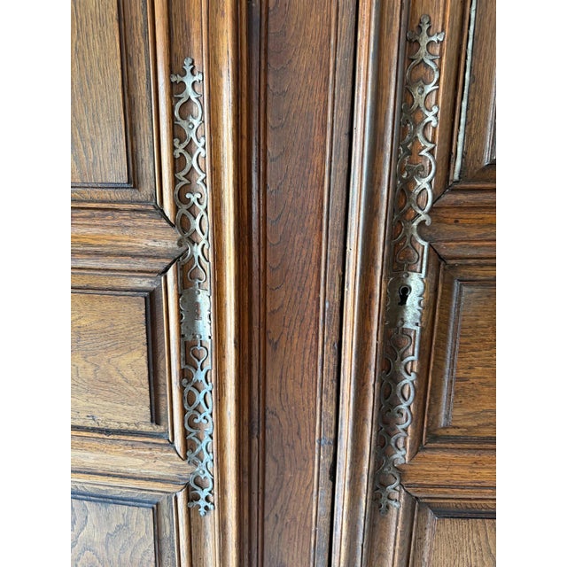 Antique French Provincial Oak Armoire For Sale - Image 12 of 15
