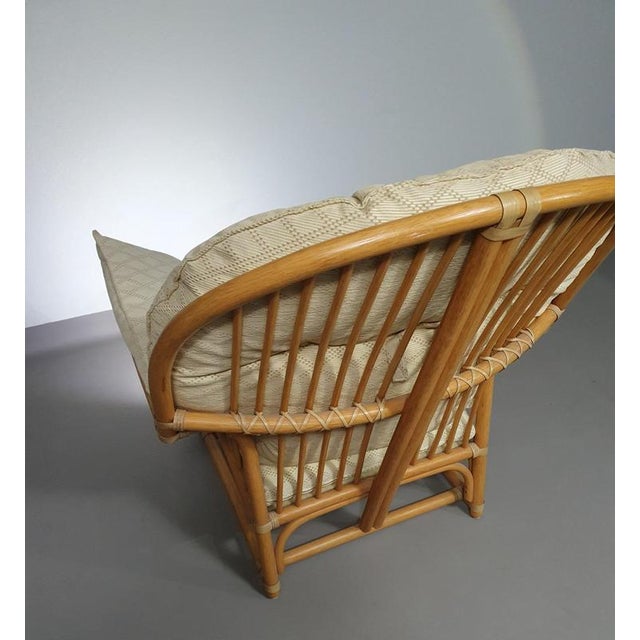 Rattan Bamboo Lounge Chair, 1970s For Sale - Image 9 of 18