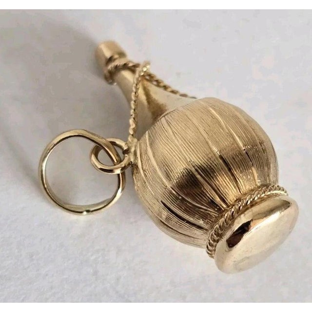 Vintage Two-Tone Gold Chianti Wine Bottle Charm Pendant, 1960s For Sale - Image 10 of 13
