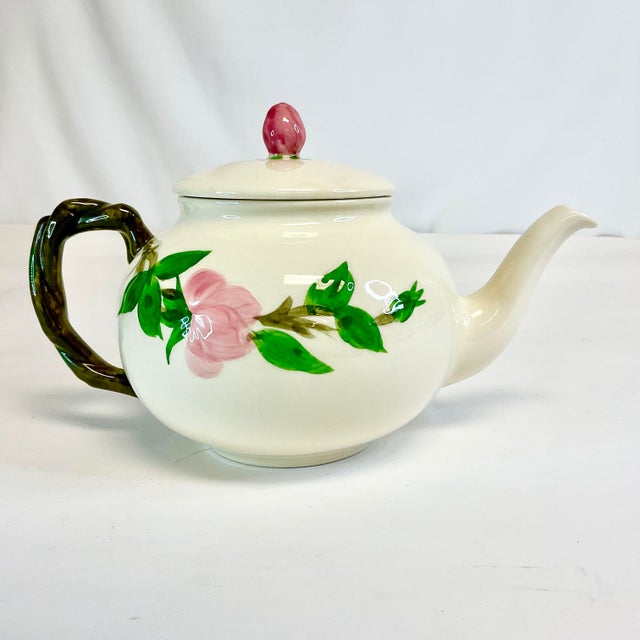 Ceramic Mid-Century Americana Boho Chic Franciscan Desert Rose Tea Pot For Sale - Image 7 of 10