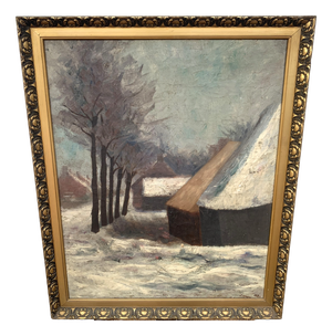 J. Han, Winter Landscape, 1880, Oil on Canvas, Framed