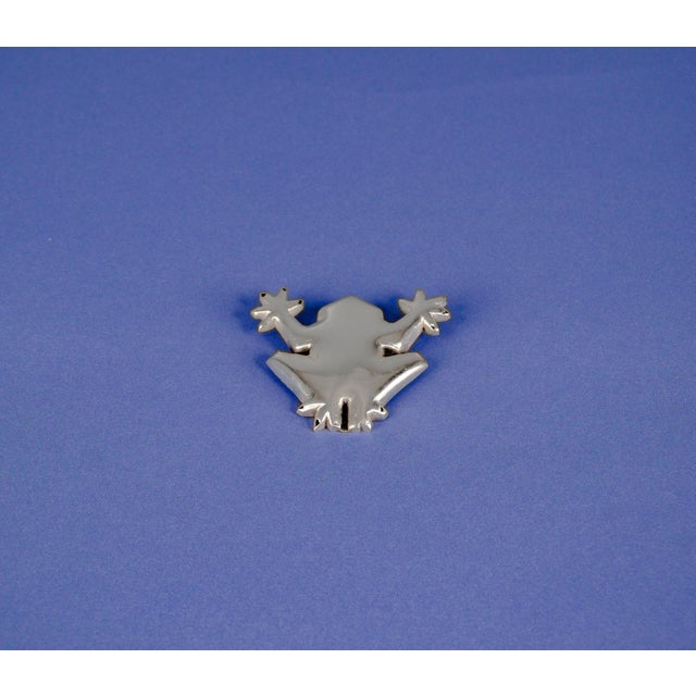Handmade Silver Frog Brooch For Sale - Image 9 of 11