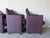 Purple 1980s Postmodern Vladimir Kagan Style Upholstered Dining Armchairs With Casters – Set of 4 For Sale - Image 8 of 17