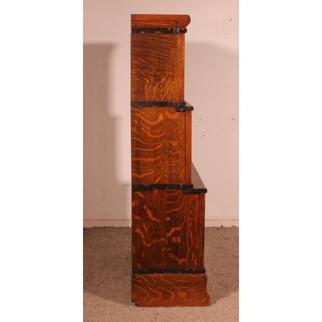 Tan Waterfall Bookcase in Oak from Globe Wernicke For Sale - Image 8 of 11