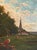 Pastoral Landscape, Oil Painting on Wood Panel, Framed For Sale - Image 11 of 11