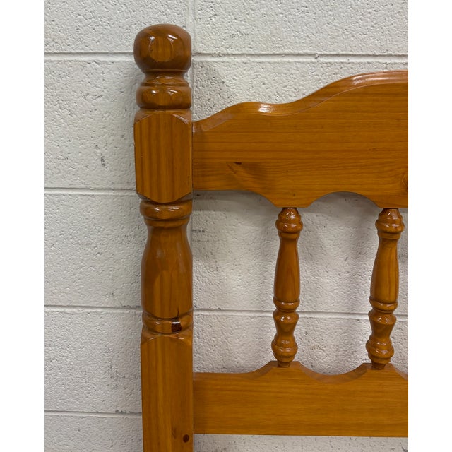 Traditional Vintage Twin Size Cannonball Spindle Headboard Bedframe For Sale - Image 3 of 8