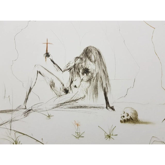 Wood Salvador Dali - Brother Ogrin, The Hermit - Original Etching 1970 For Sale - Image 7 of 8