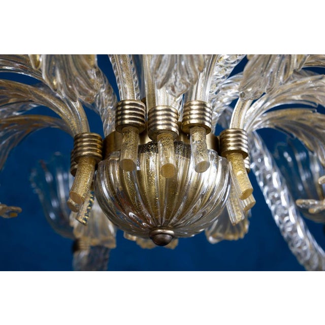 Art Deco Mounted Murano Glass Chandelier by Ercole Barovier, 1940 For Sale - Image 10 of 17