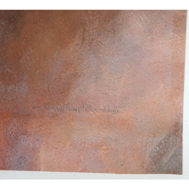 Vintage late 20th century Continental School oil on paper portrait of woman in cap by Eva Templeton Kraus (20th century)...