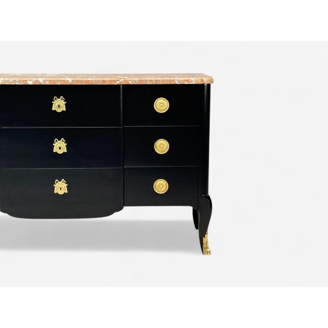 Maison Jansen, Mahogany, Bronze, Marble, Ebonized Commode, France, 1940s For Sale - Image 9 of 15