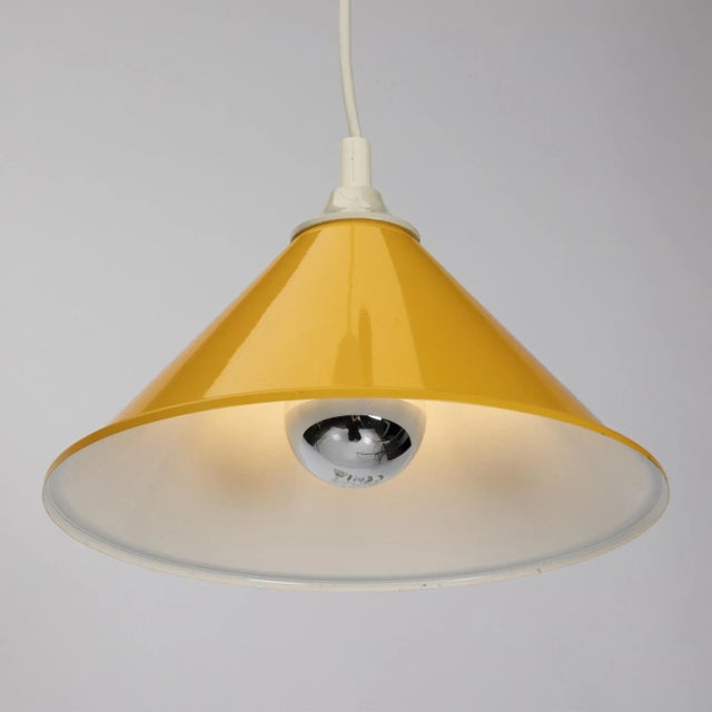 1970s Space Age Yellow Cone Pendant Lamp, 1970s For Sale - Image 5 of 6