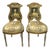 French Rococo Gold Accent Chair With Lady Portrait Set of 2 For Sale