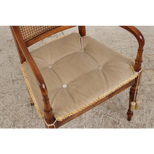 Pair English Adams Style Painted Back Cane Armchairs For Sale - Image 10 of 16