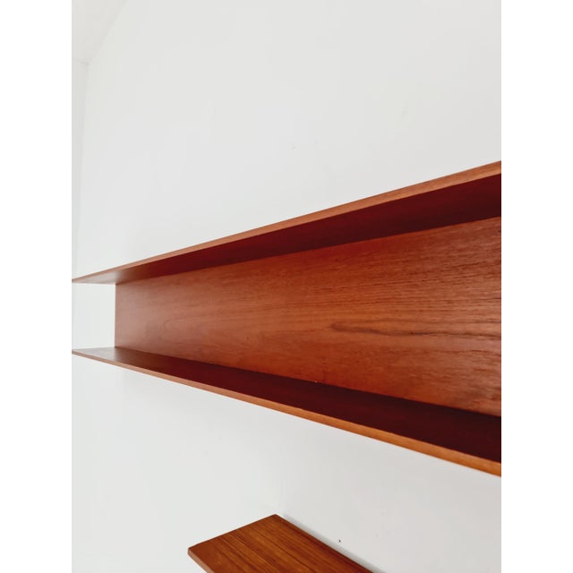 Brown Long German Hanging Shelf by Wilheilm Renz for Walter Renz, 1960s For Sale - Image 8 of 18