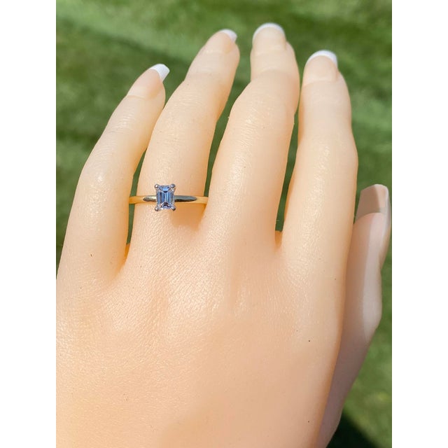 The Penn Drive: Solitaire Engagement Ring with Natural Emerald Cut Diamond For Sale - Image 12 of 12