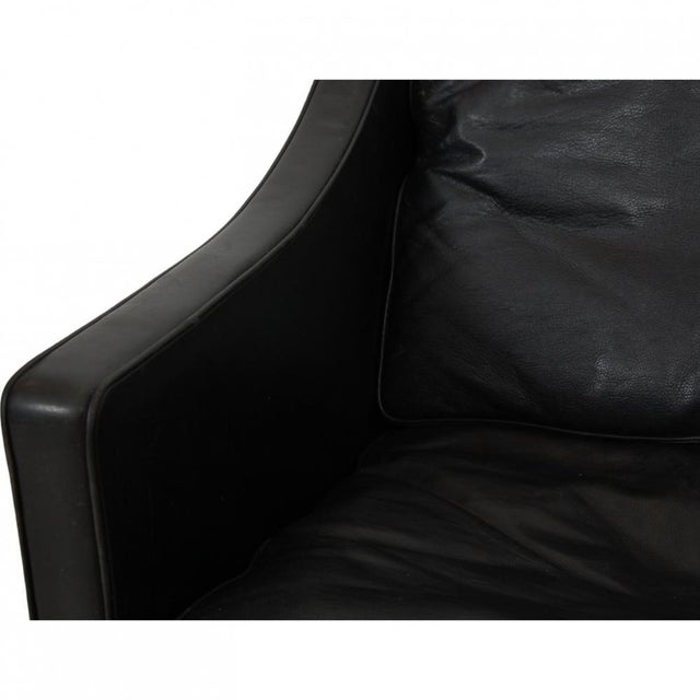 2207 Black Leather Armchair from Børge Mogensen, 1980s For Sale - Image 12 of 18