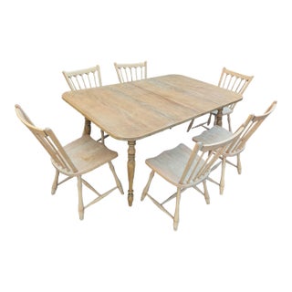 Unfinished Pennsylvania House Table & 6 Chairs 1970s For Sale