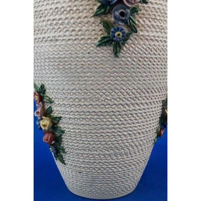20th Century Ceramic Vase with Flowers in Relief from the Ilsa Factory, Albisola, Italy, 1920s For Sale - Image 14 of 18