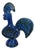 Blue Glazed Ceramic Rooster by Aldo Londi for Bitossi For Sale