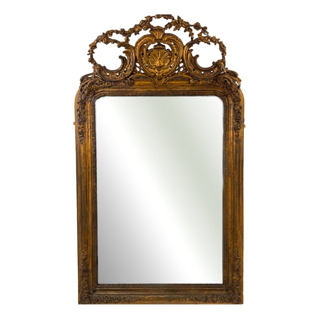 Louis XV 24K Gold Leaf Roccoco Mirror in Oak, 1740 For Sale