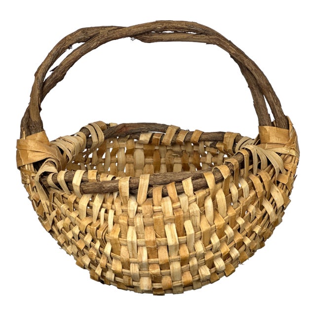 Large Hand Woven Gathering Basket by Alvin Wood (1923 - 2005) For Sale