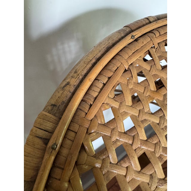 1960s Tortoise Bamboo and Cane Nesting Side Tables For Sale - Image 4 of 5