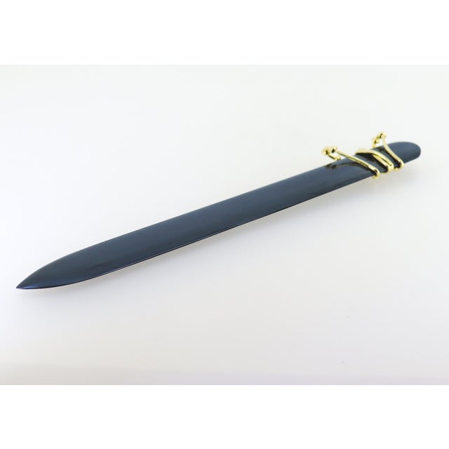 Vintage Jean Schlumberger for Tiffany & Co. 18k Gold & Hematite Letter Opener For Sale In Philadelphia - Image 6 of 12