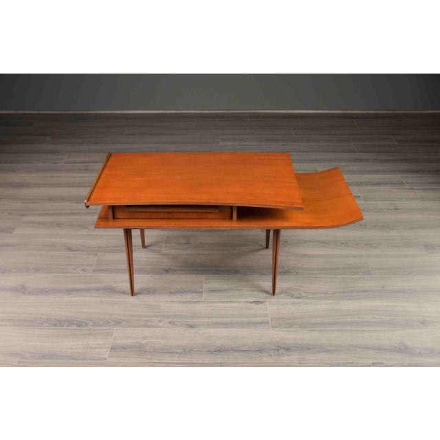Wood Mid-Century Italian Walnut Two-Tier Coffee Table For Sale - Image 7 of 11