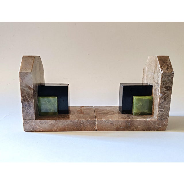Art Deco Bookends in Marble, 1940s, Set of 2 For Sale - Image 6 of 13