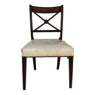 Antique Early 19th Century American Federal New York X-Back Reeded Side Chair For Sale