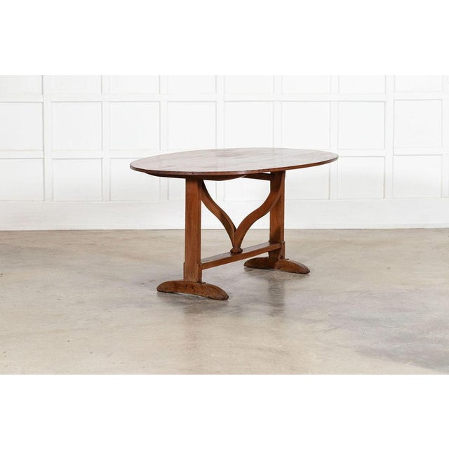 Large French Oval Fruitwood Vendange Wine Table, 1880 For Sale - Image 3 of 18