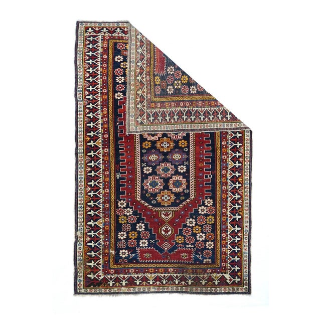 Antique Shirvan Rug 4'0'' x 6'9''. Eastern Caucasian, west Caspian Caucasian rugs, primarily scatters, in geometric...