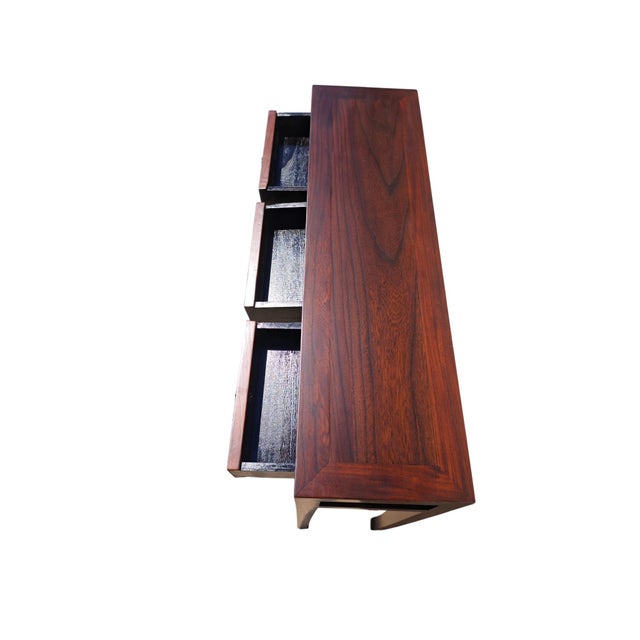 Vintage Chinese 37" Long 3-Drawer Console Table For Sale - Image 4 of 6