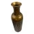 Tall Brass Bottle Vase ~16 in Antiqued Repousse Feather Columns Flared Neck For Sale