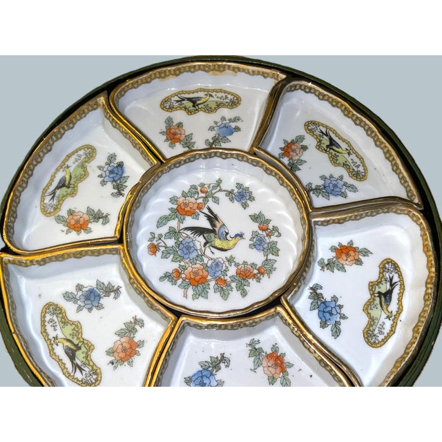 Antique Japanese Nippon Porcelain Divided Serving Platter For Sale - Image 4 of 12